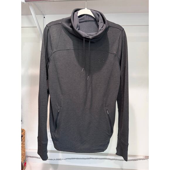 Under Armour Women's Funnel Neck Sweatshirt Gray Size Medium Pullover Warm - Picture 2 of 8